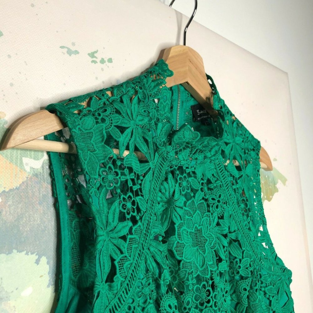 Bardot Size 8 Dress Lace Sheath High Neckline - Picture 6 of 11